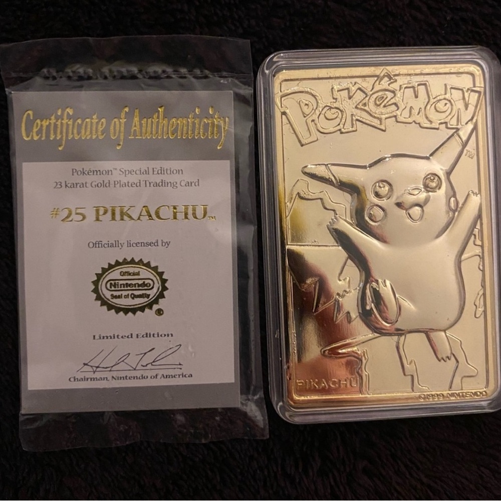 Pokemon 23K Gold Pikachu Card
